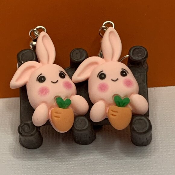 Easter Bunny, Bunny Earring, Easter Earring, Easter Basket Gift, Rabbit Earring - Picture 3 of 5